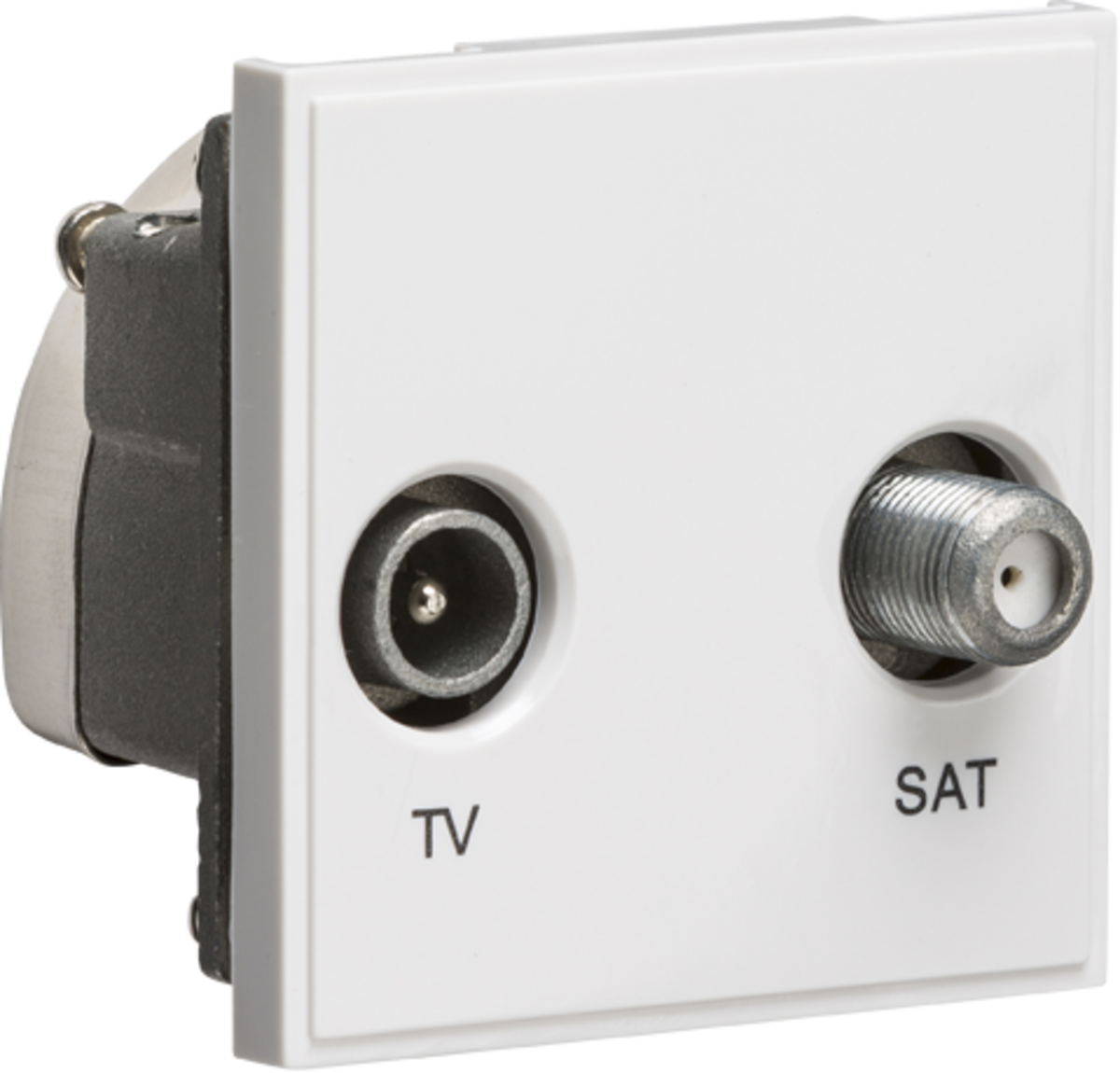 Diplexed TV /SAT TV Outlet Module 50 x 50mm - White