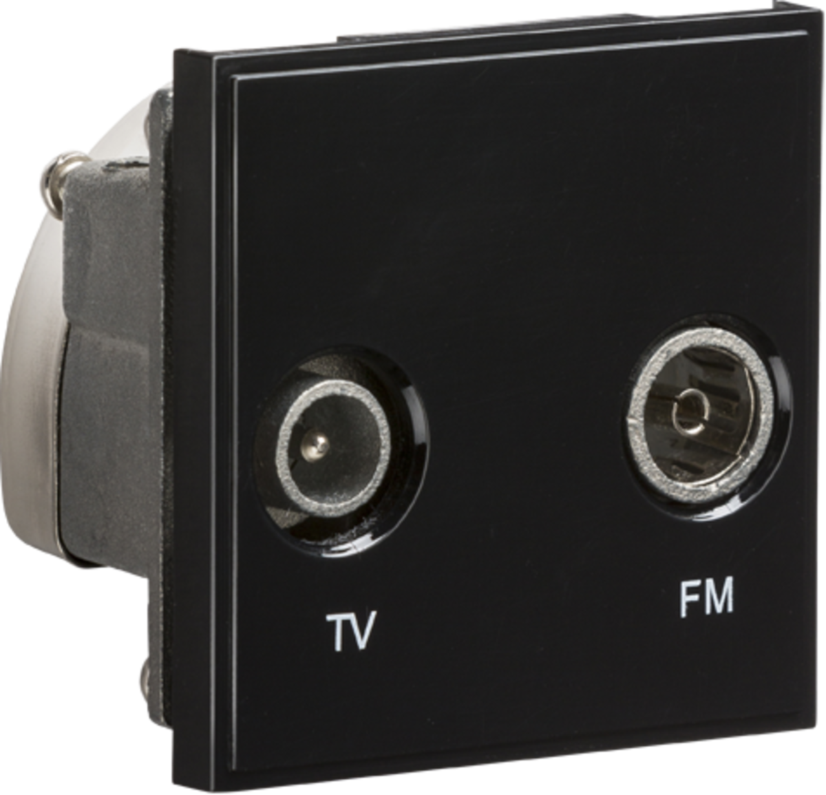 Diplexed TV /FM DAB Outlet Module 50 x 50mm - Black