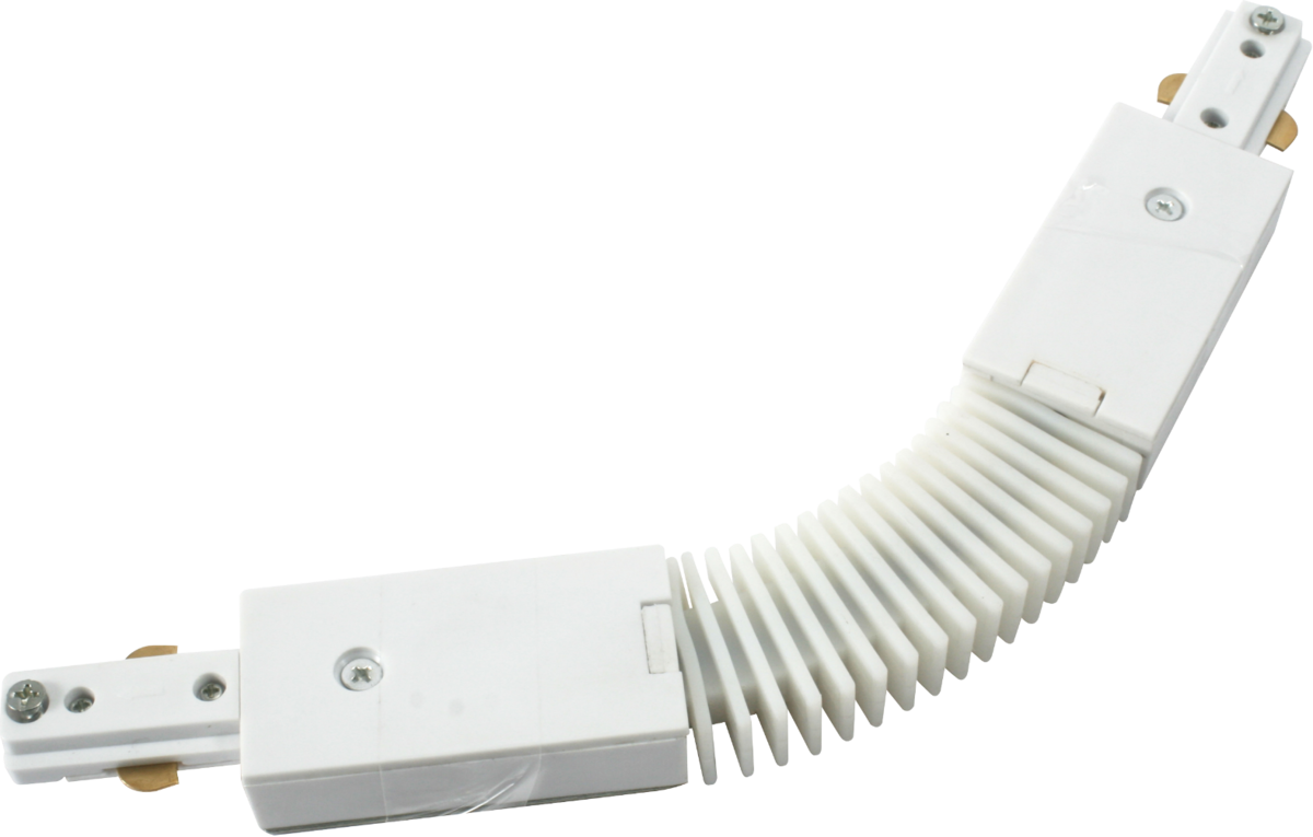 230V Single Circuit Track  Flexible Connector White