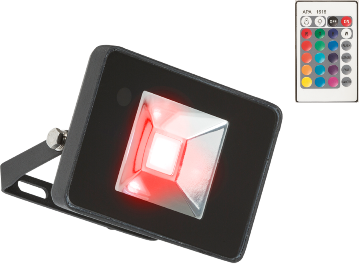 230V IP65 50W RGB LED Black Die-Cast Aluminium Floodlight