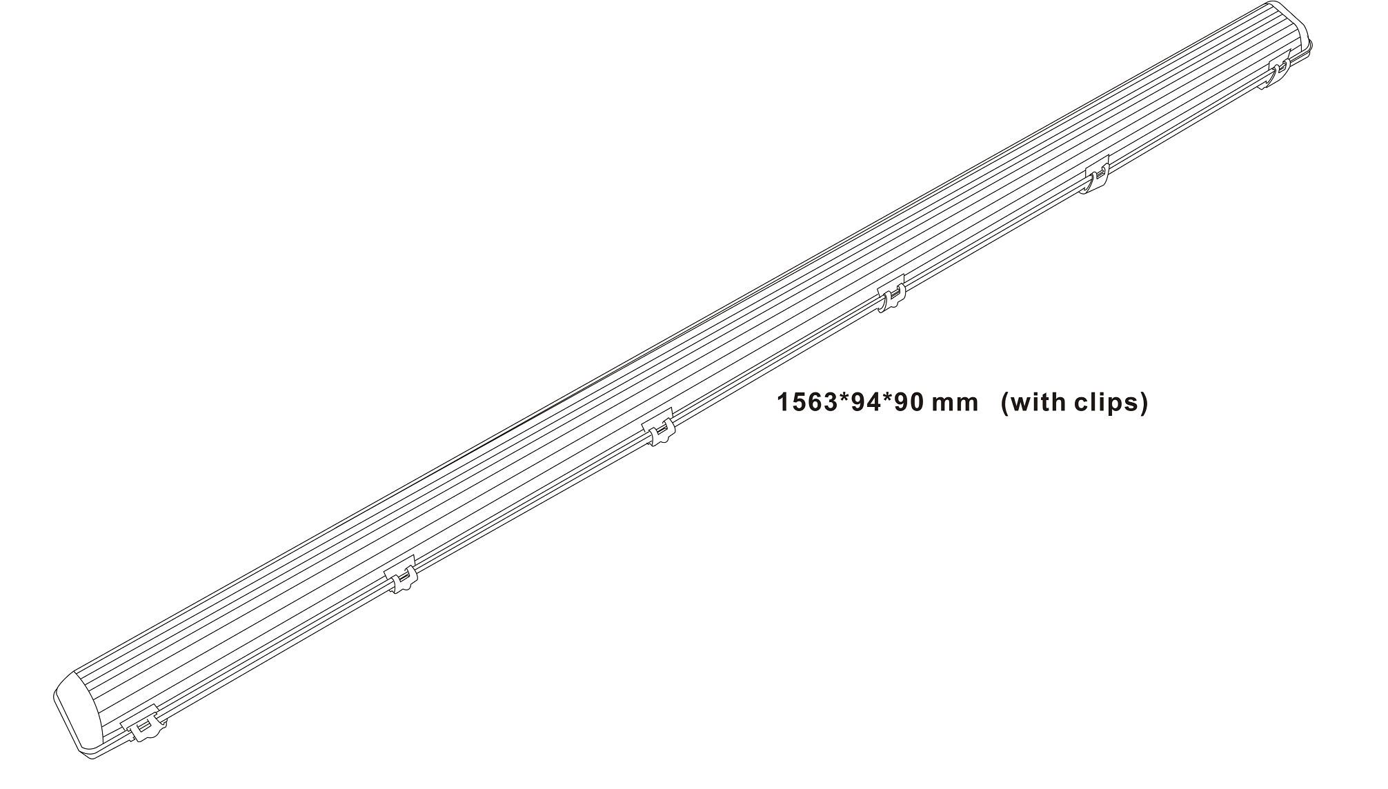 ML Accessories-NCLB15 230V IP65 T8 Single LED Ready Anti Corrosive Fitting (5ft)