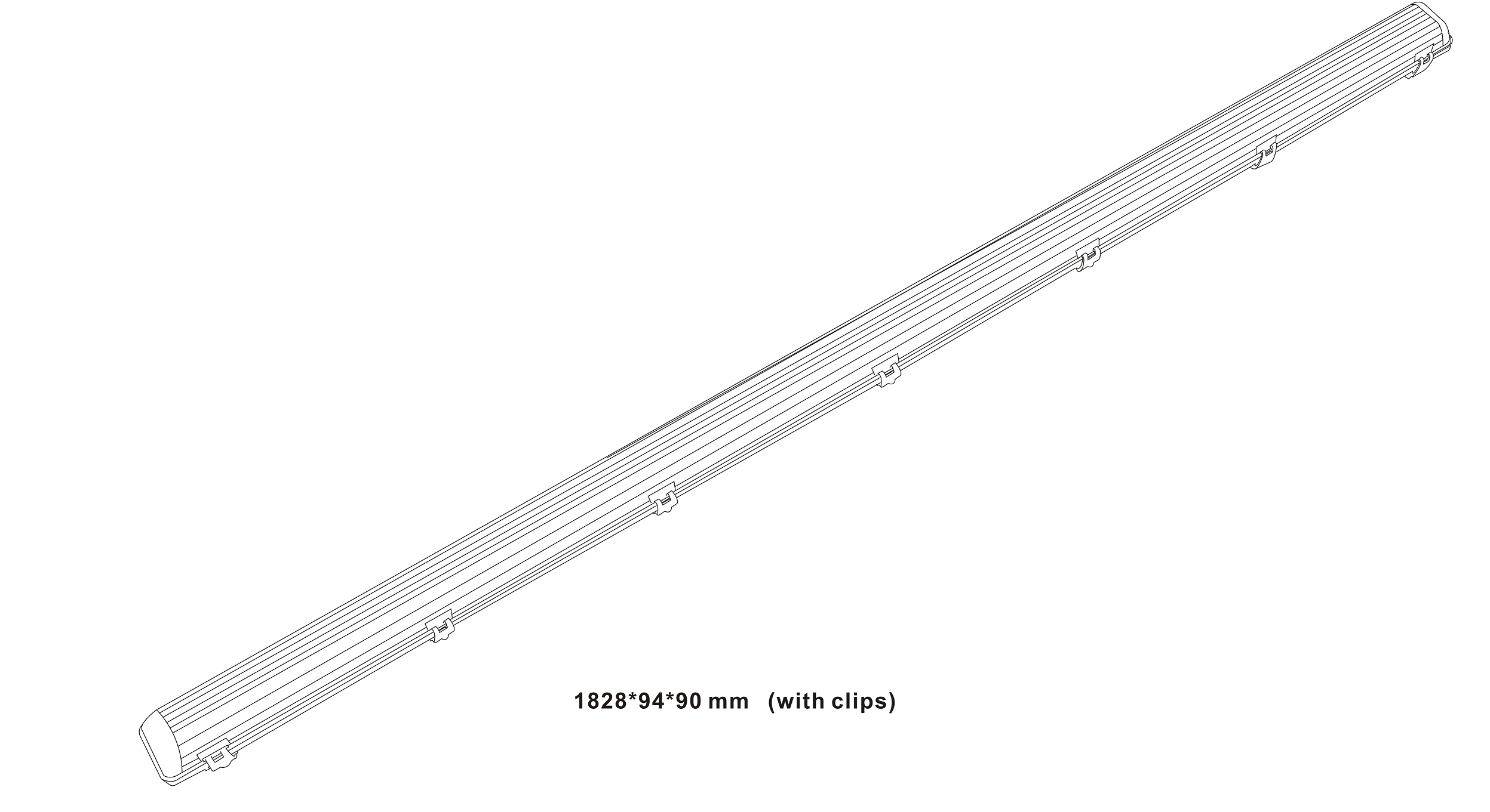 ML Accessories-NCLB16 230V IP65 T8 Single LED Ready Anti Corrosive Fitting (6ft)