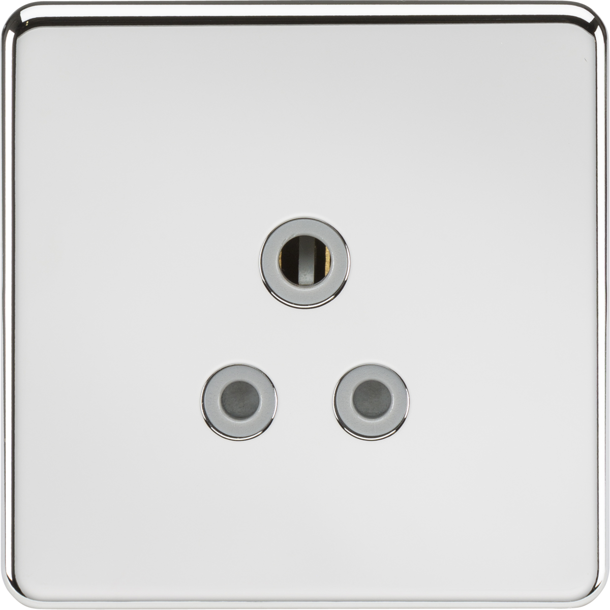 Screwless 5A Unswitched Socket - Polished Chrome with Grey Insert
