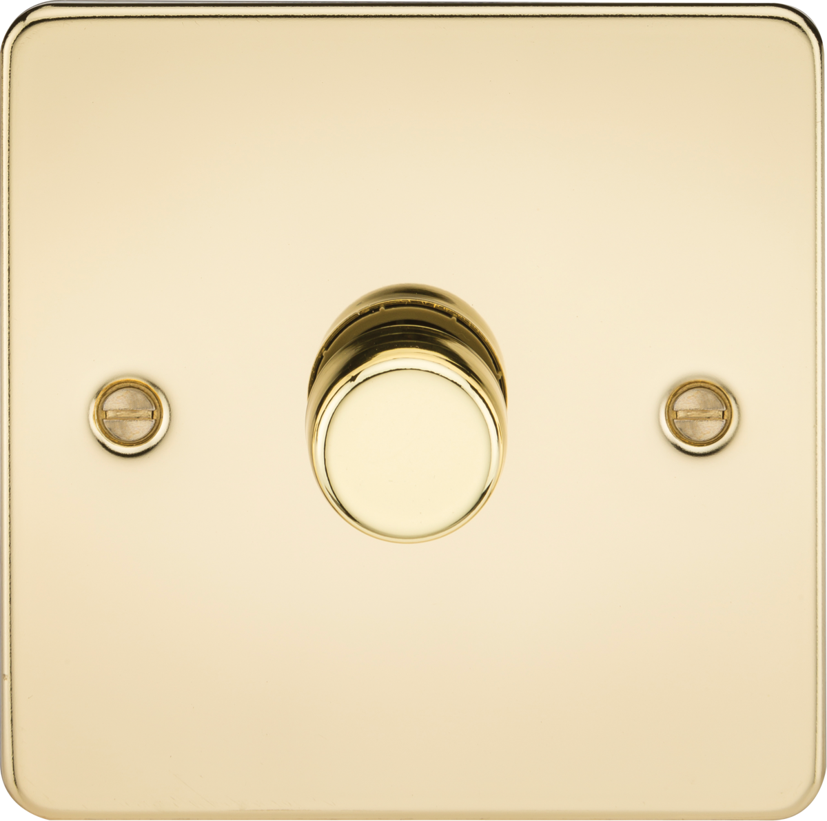 Flat Plate 1G 2 way 10-200W (5-150W LED) trailing edge dimmer - Polished Brass