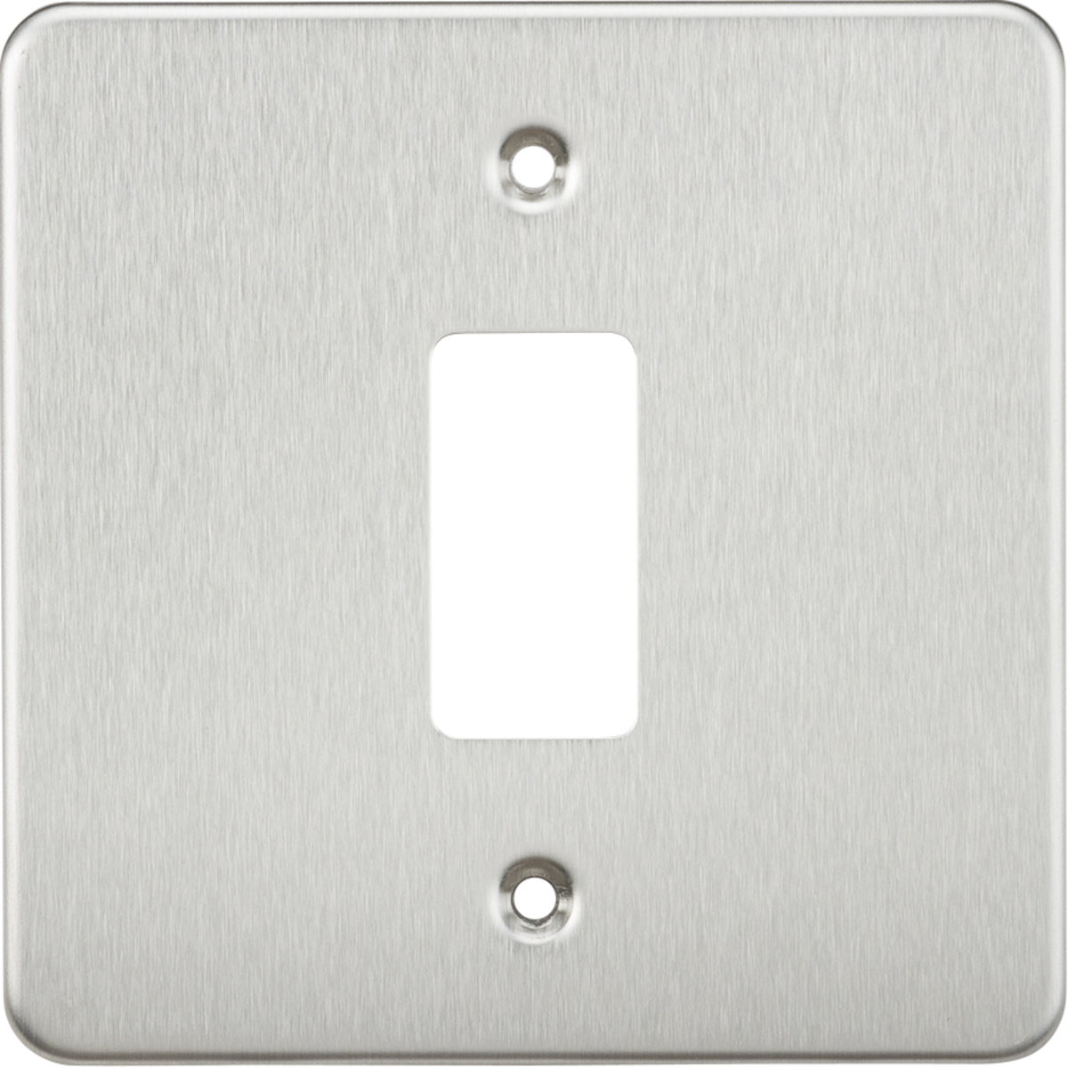 Flat plate 1G grid faceplate - brushed chrome