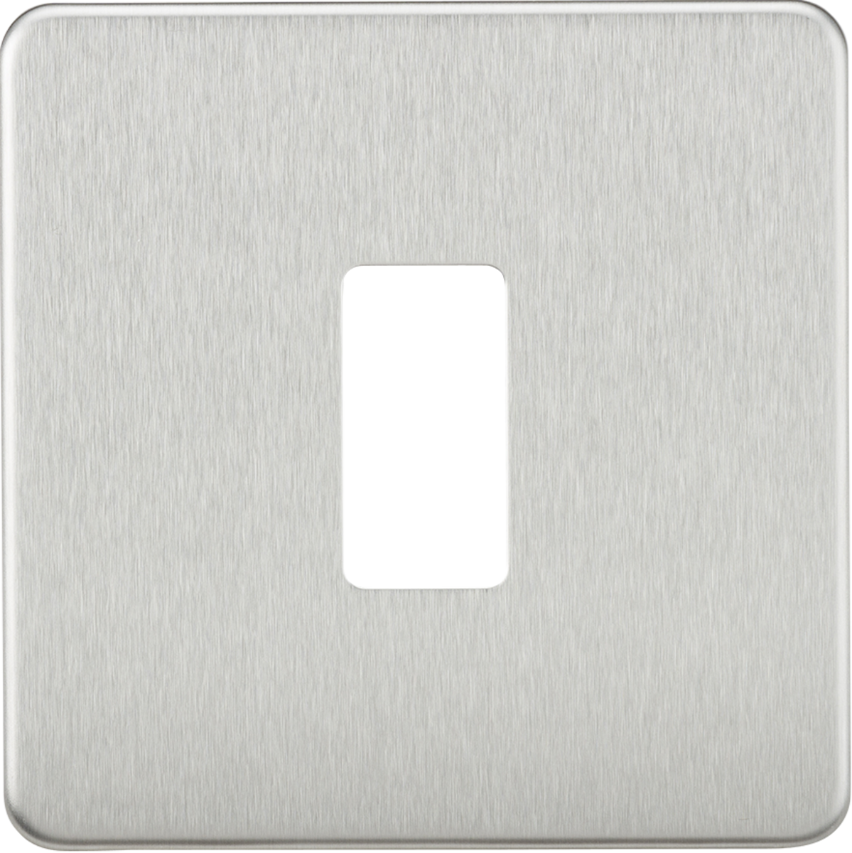 Screwless 1G grid faceplate - brushed chrome