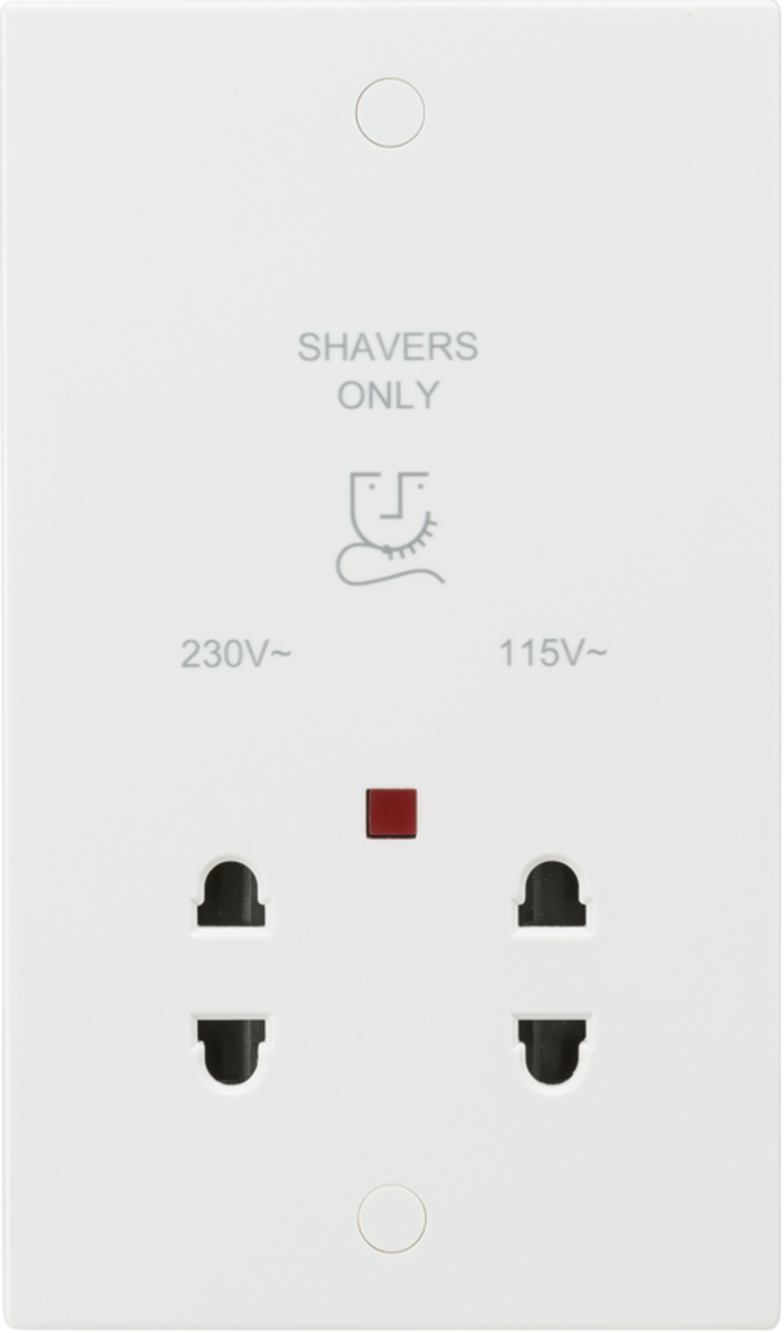 115/230V Dual Voltage Shaver Socket with Neon