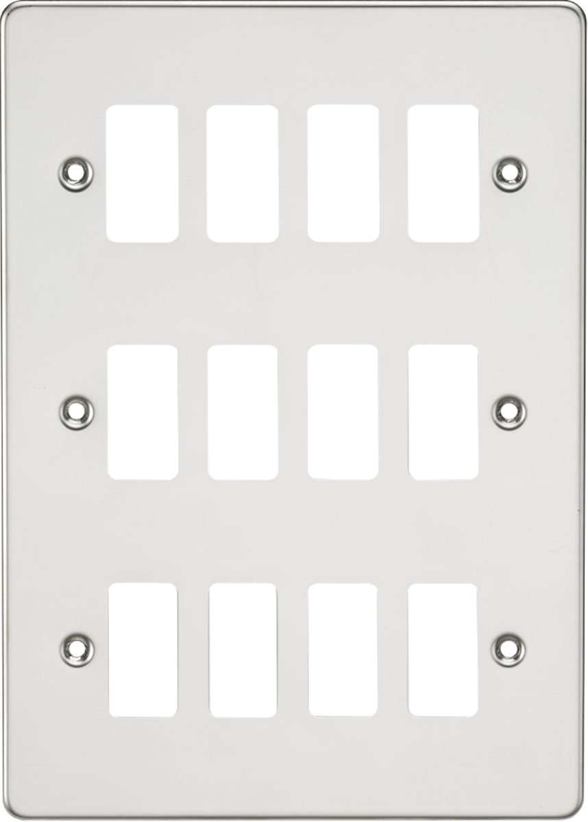 Flat plate 12G grid faceplate - polished chrome