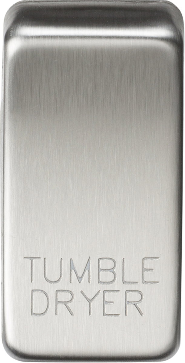 Switch cover "marked TUMBLE DRYER" - brushed chrome