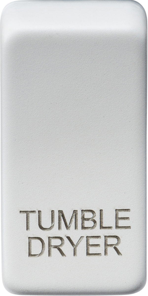 Switch cover "marked TUMBLE DRYER" - matt white