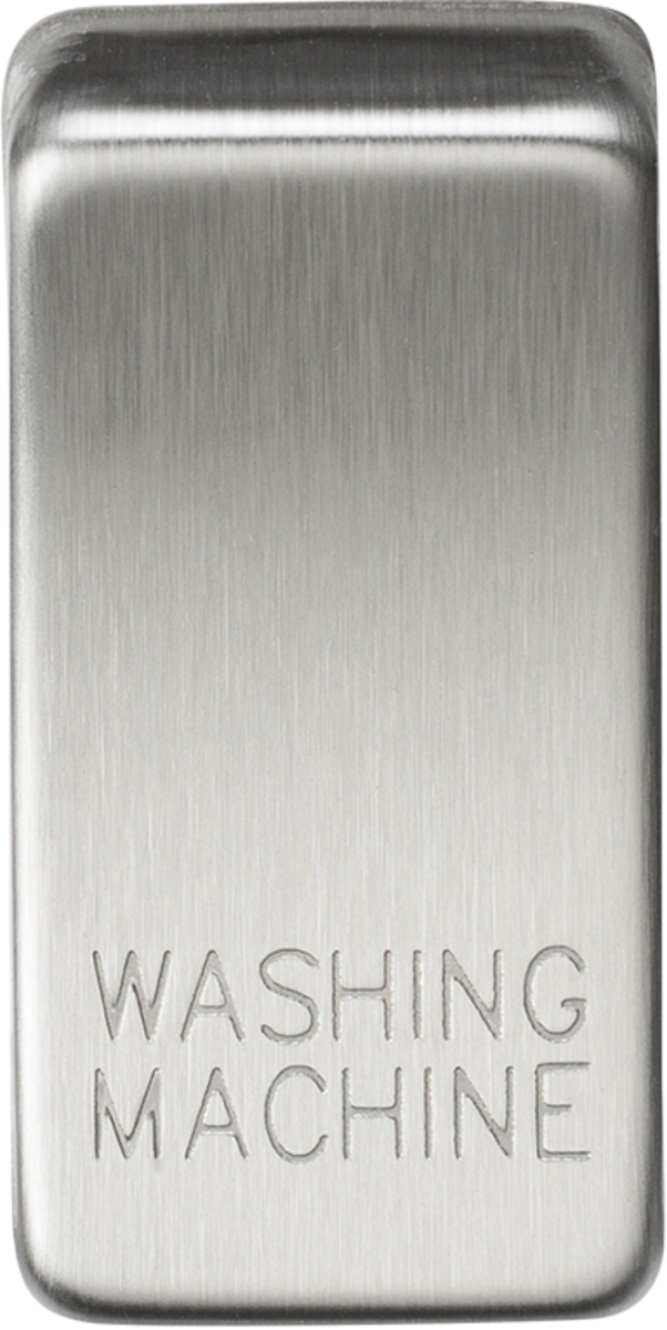 Switch cover "marked WASHING MACHINE" - brushed chrome