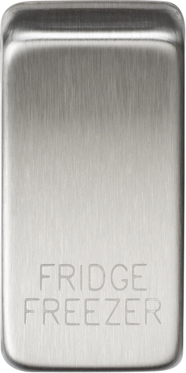 Switch cover "marked FRIDGE/FREEZER" - brushed chrome