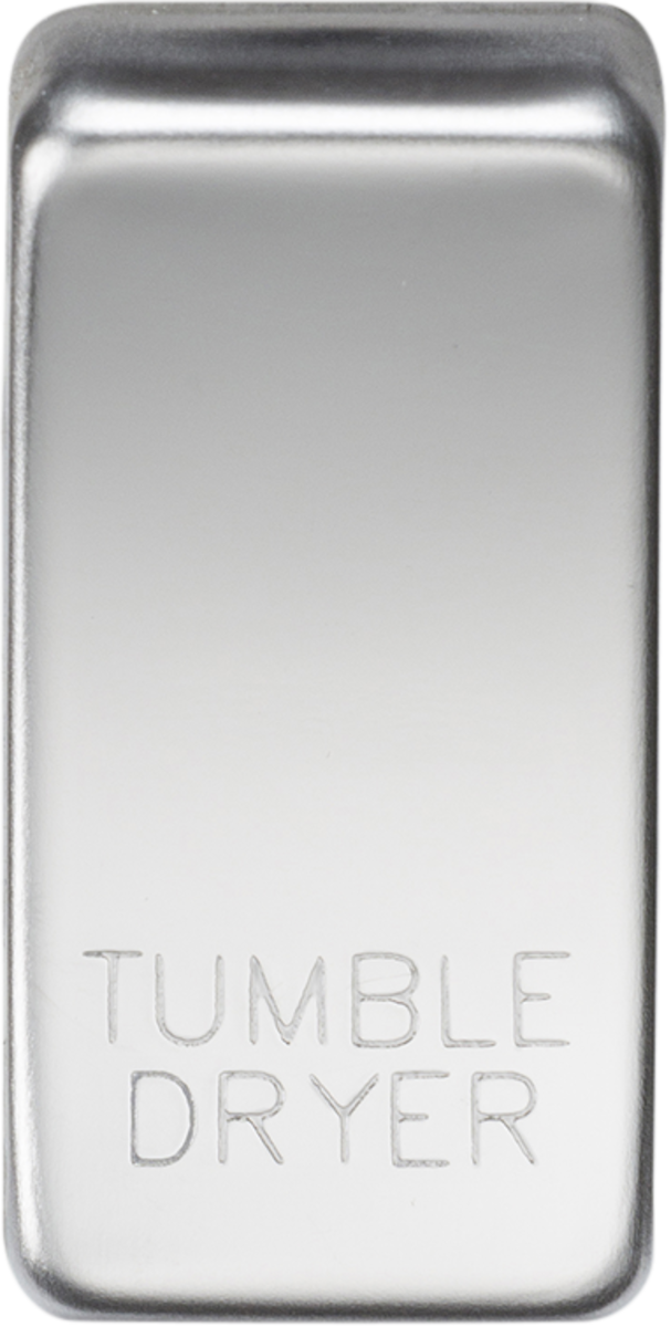 Switch cover "marked TUMBLE DRYER" - polished chrome