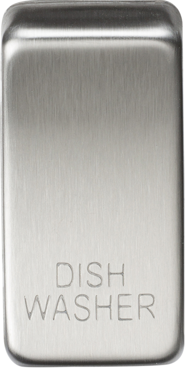 Switch cover "marked DISHWASHER" - brushed chrome