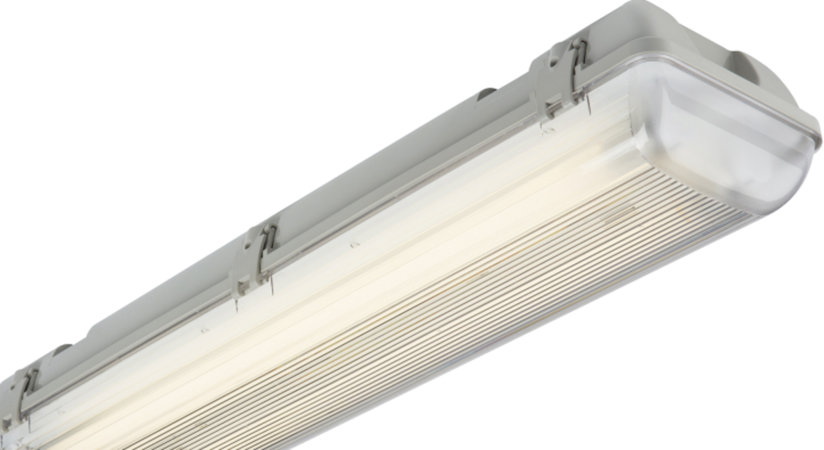 230V IP65 2x36W 4ft Twin HF Non-Corrosive Fluorescent Fitting with Emergency
