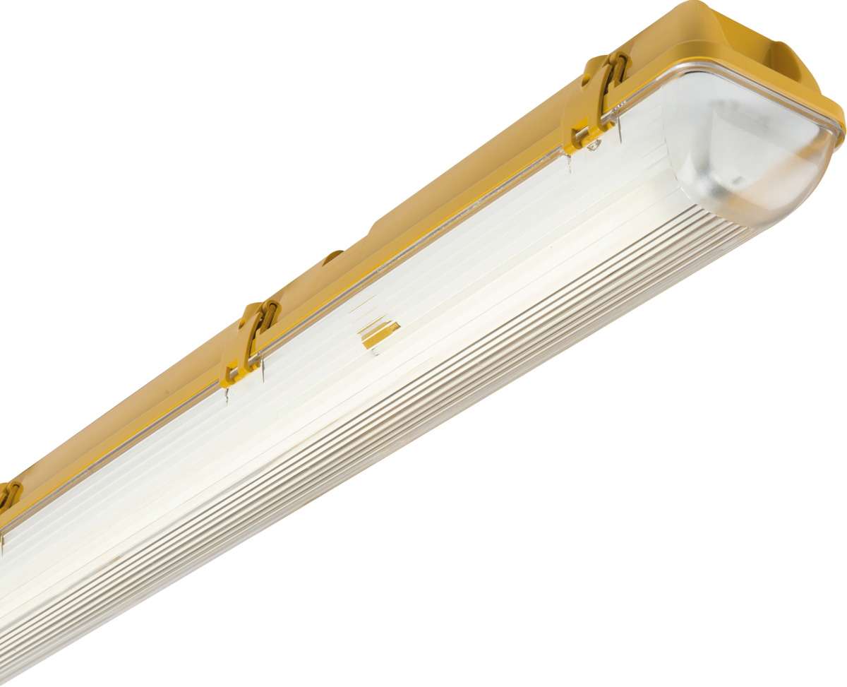 110V IP65 1x58W 5ft Single HF Non-Corrosive Fluorescent Fitting with Emergency