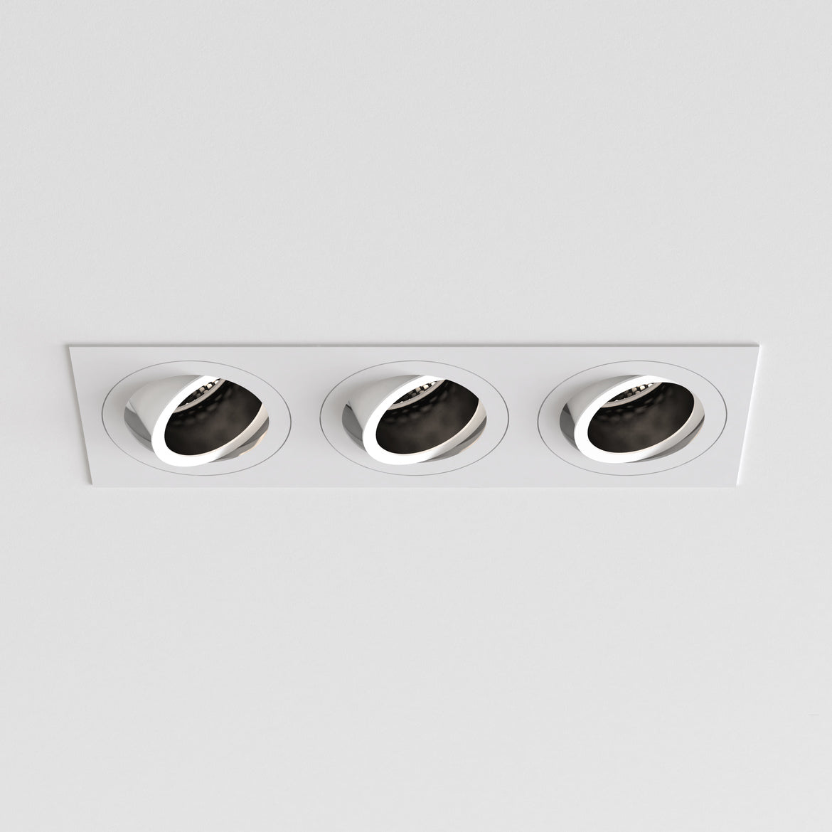 Pinhole Square Triple Adjustable Matt White