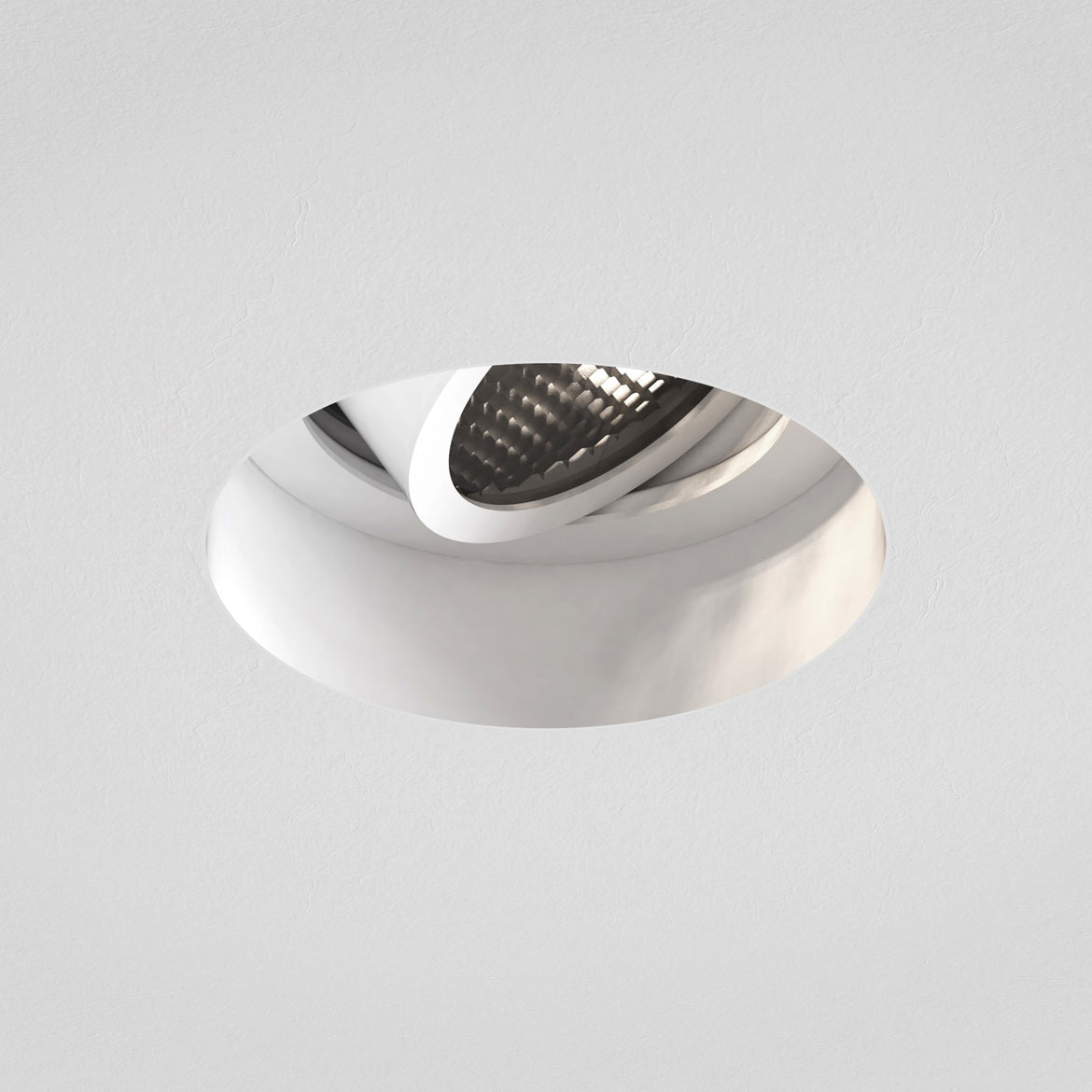 Trimless Slimline Round Adjustable Fire-Rated Matt White