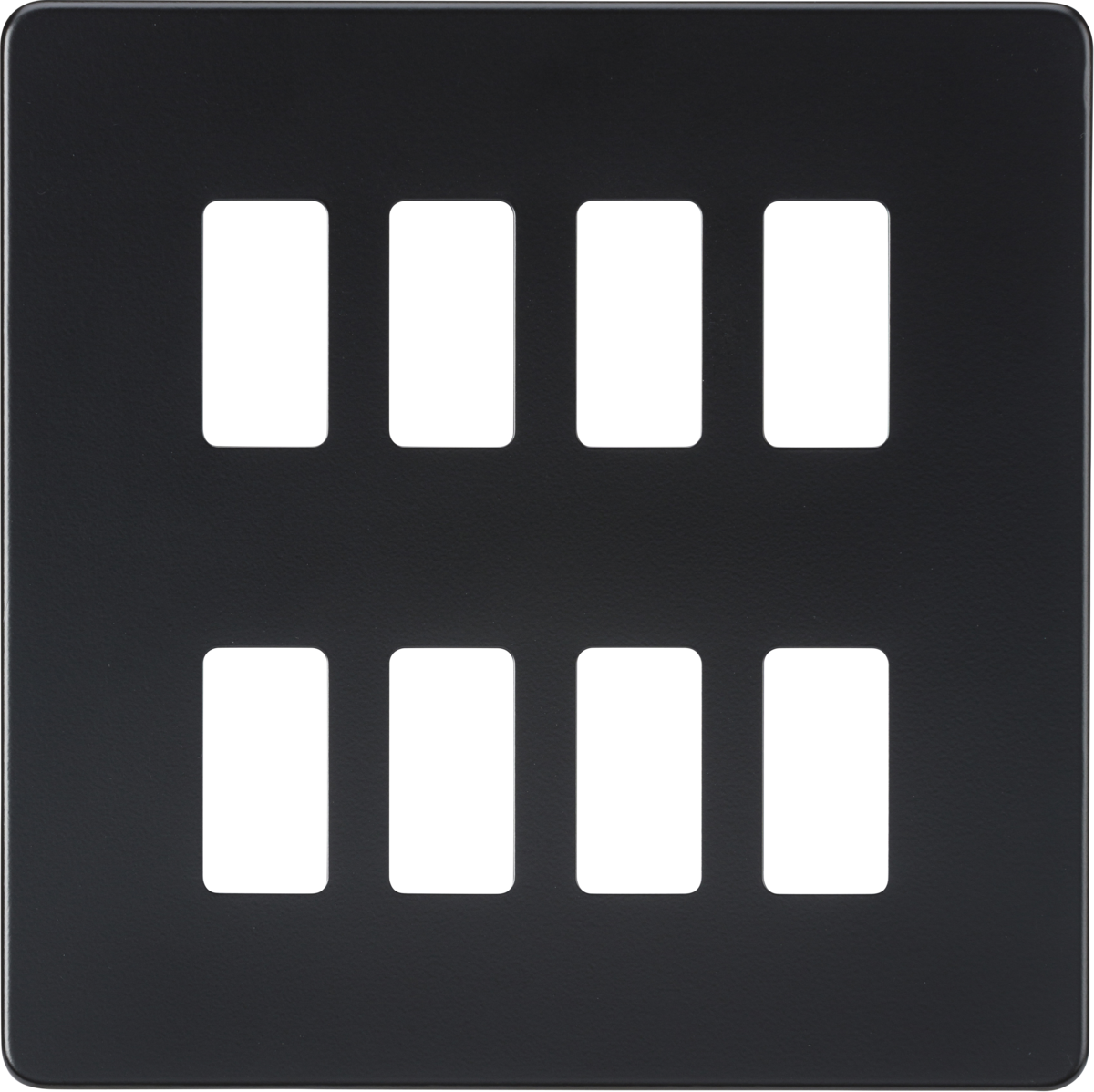 Screwless 8G grid faceplate - matt black