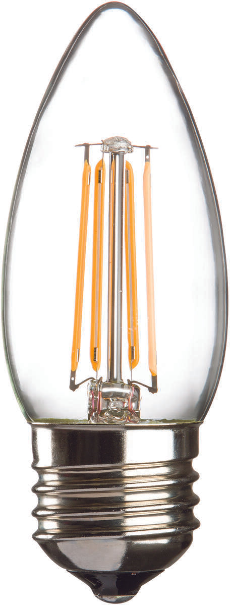 230V 4W LED ES Clear Candle Filament Lamp 2700K Dimmable