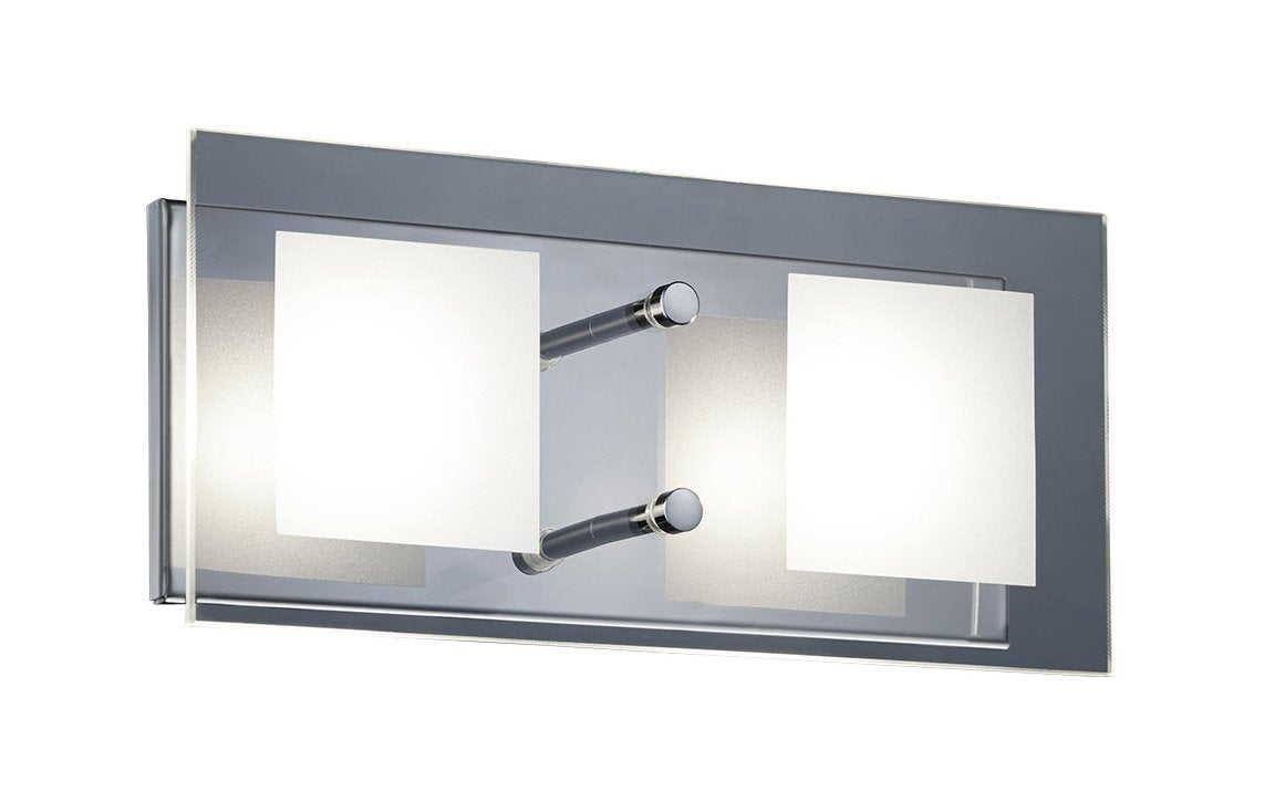 2 SQUARE CEILING LIGHT - 2 X 4.5W OSRAM LED - CLEAR/SATINATED GLASS