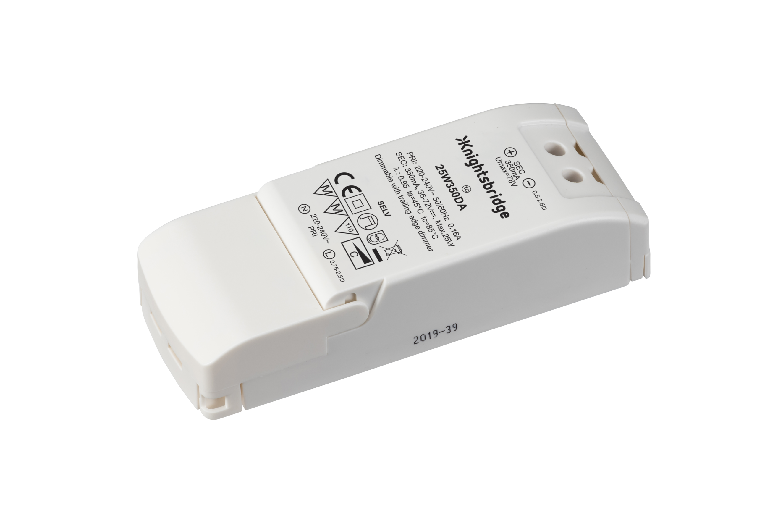ML Accessories-25W350DA IP20 350mA 25W LED Dimmable Driver - Constant Current