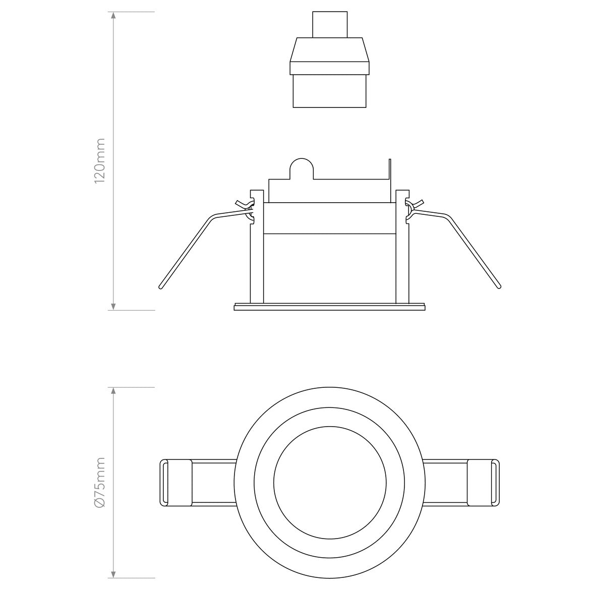 Pinhole Slimline Round Fixed Fire-Rated IP65 Matt White