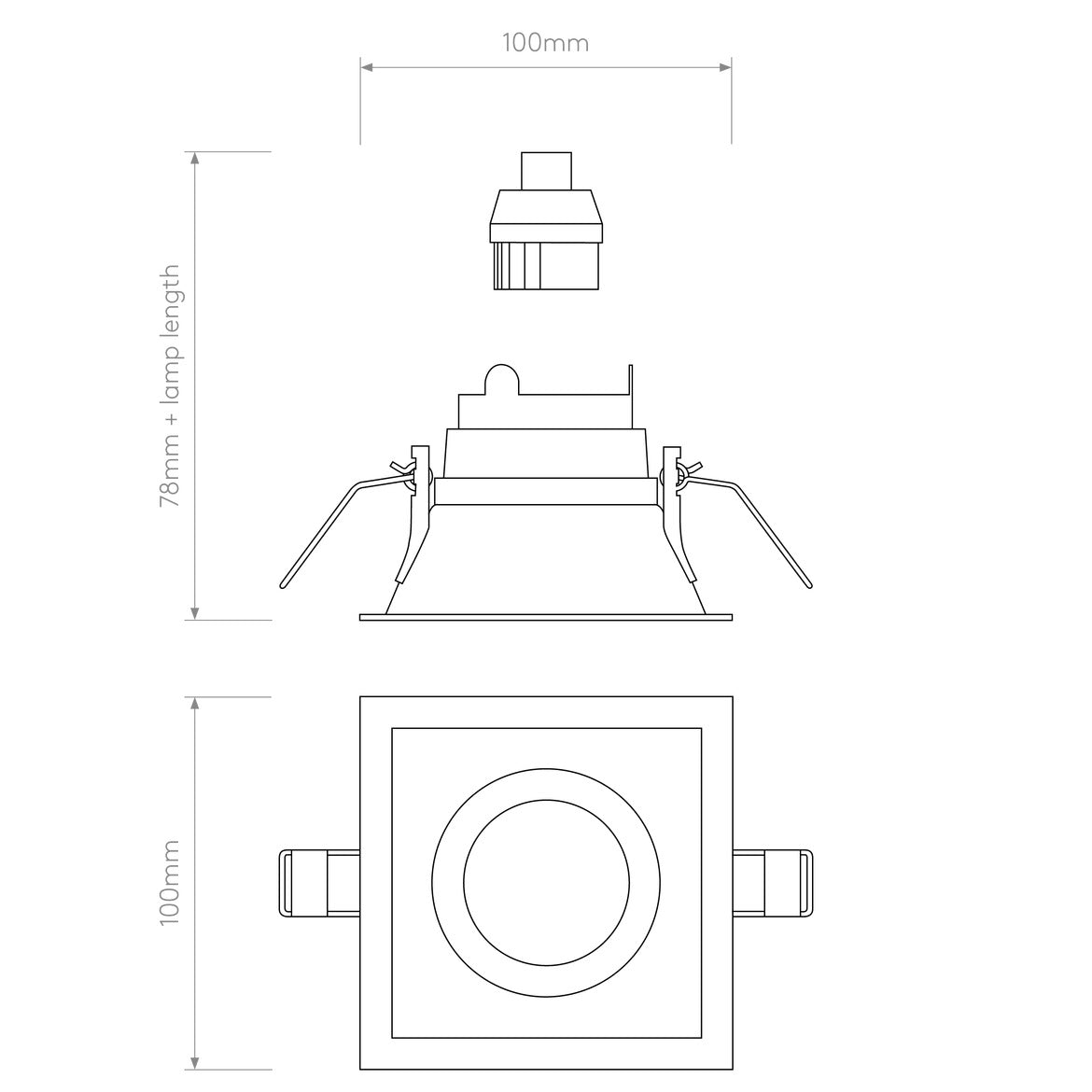 Minima Slimline Square Fixed Fire-Rated IP65 Matt White