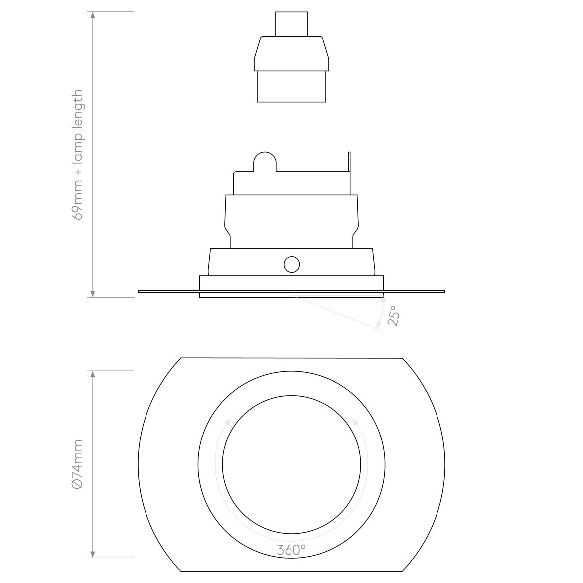 Pinhole Slimline Round Flush Adjustable Fire-Rated Matt White
