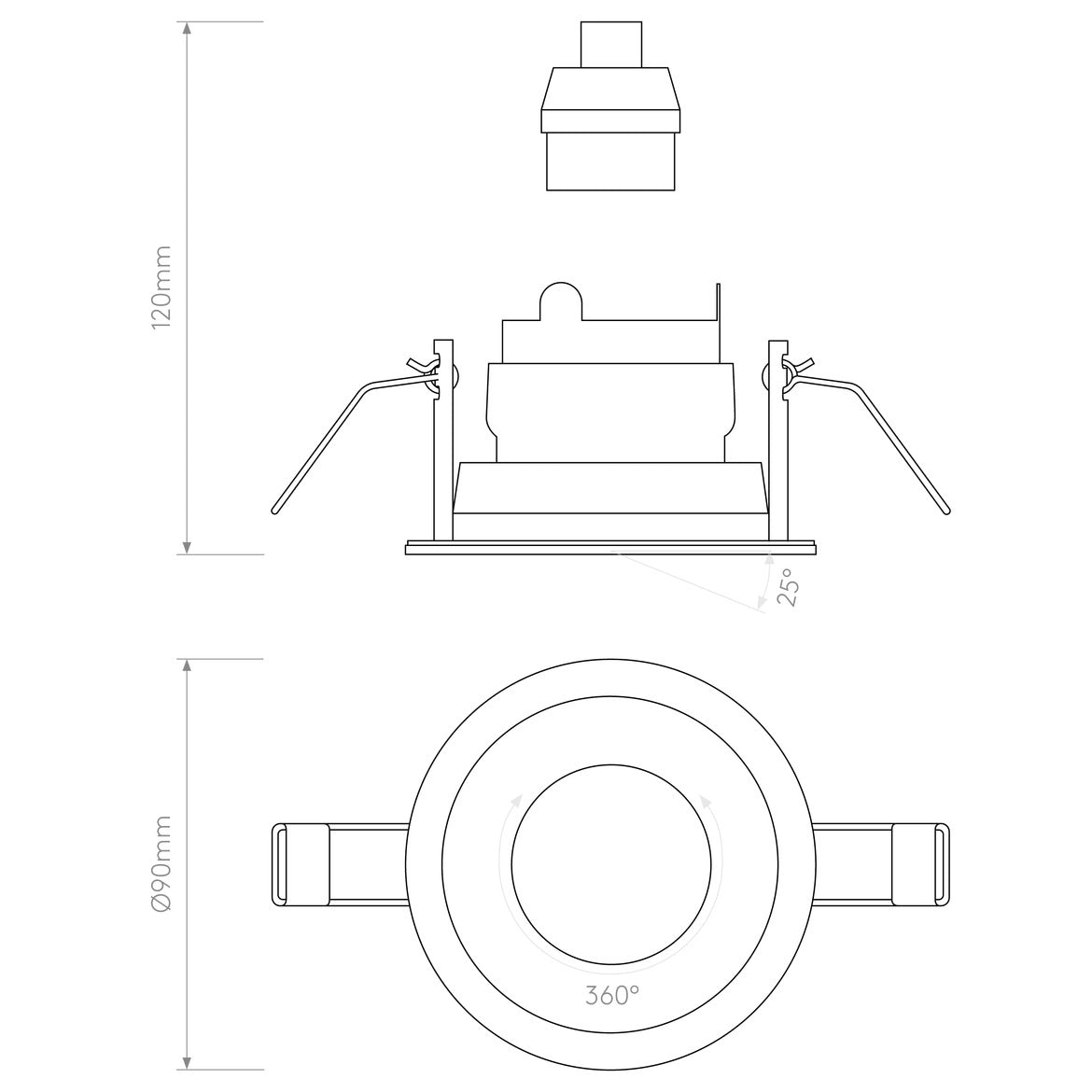 Pinhole Slimline Round Adjustable Fire-Rated Matt White