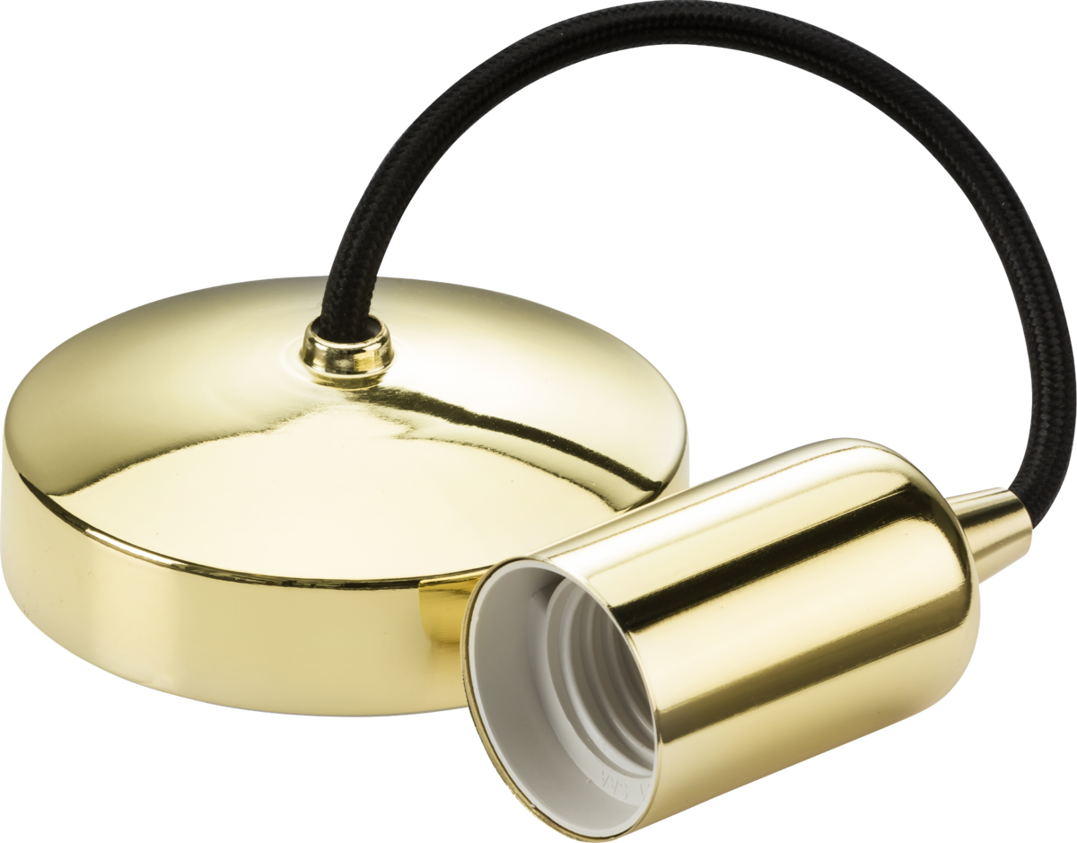6" E27 Contemporary Pendant Set - Polished Brass