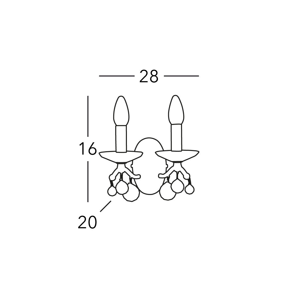 Kolarz 3234.62.3.WKpT/aq21 CARMEN 2 Wall Light