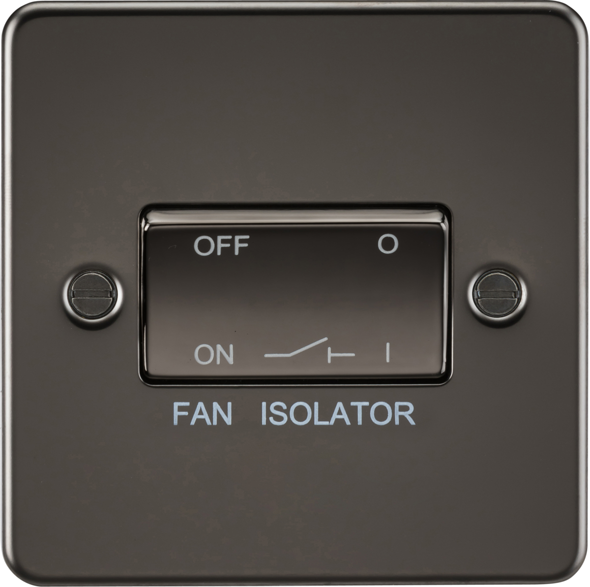 Flat Plate 10AX 3 Pole Fan Isolator Switch - Gunmetal