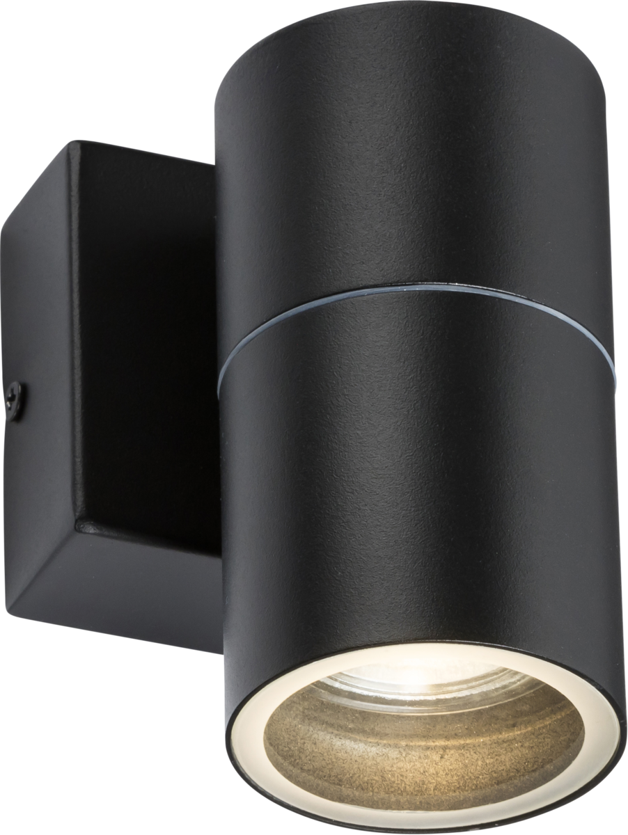230V IP54 GU10 Fixed Single Wall Light - Black