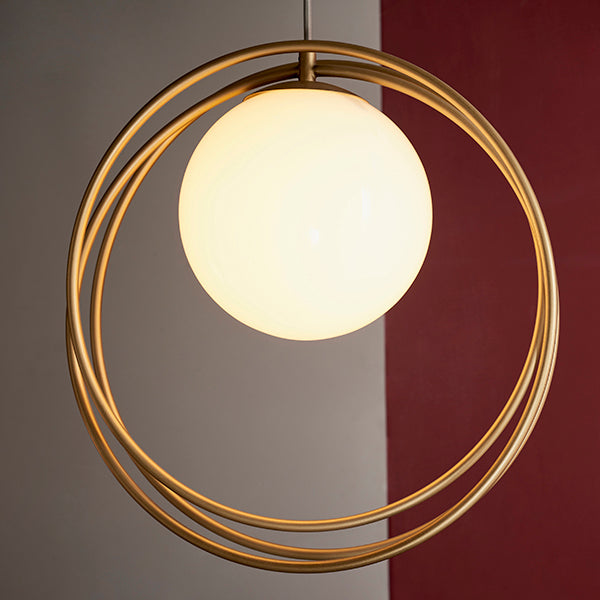 Loop with brushed gold single pendant