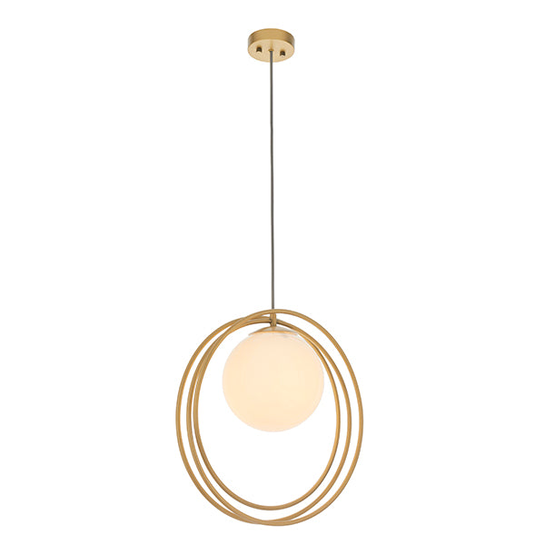 Loop with brushed gold single pendant