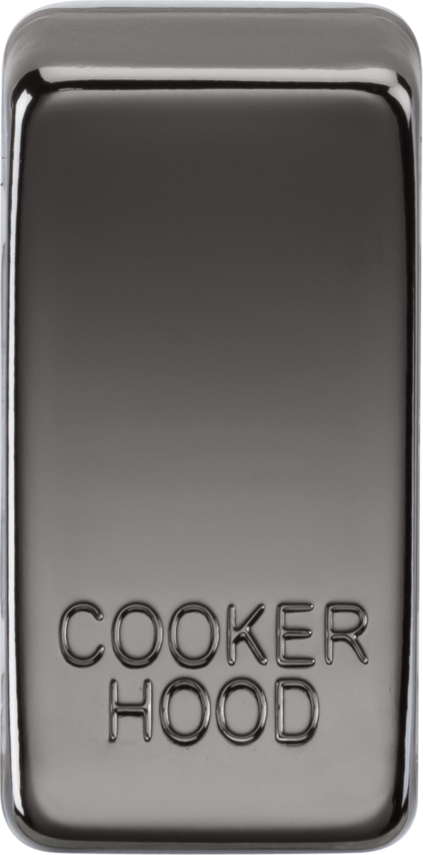 Switch cover "marked COOKER HOOD" - black nickel