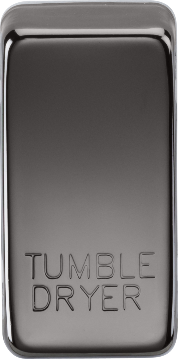 Switch cover "marked TUMBLE DRYER" - black nickel