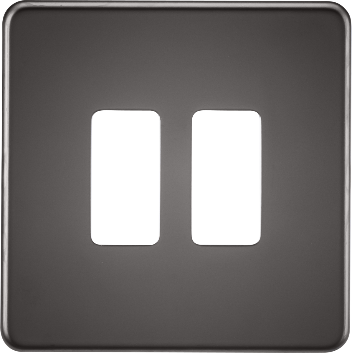 Screwless 2G grid faceplate - black nickel
