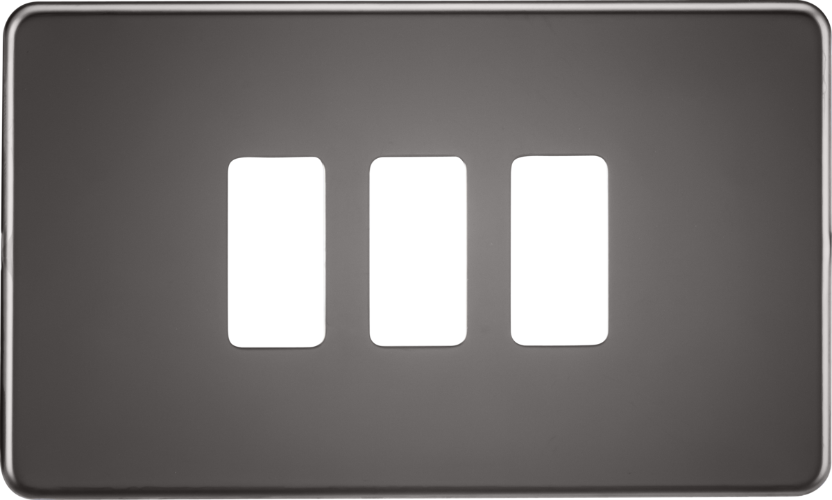 Screwless 3G grid faceplate - black nickel
