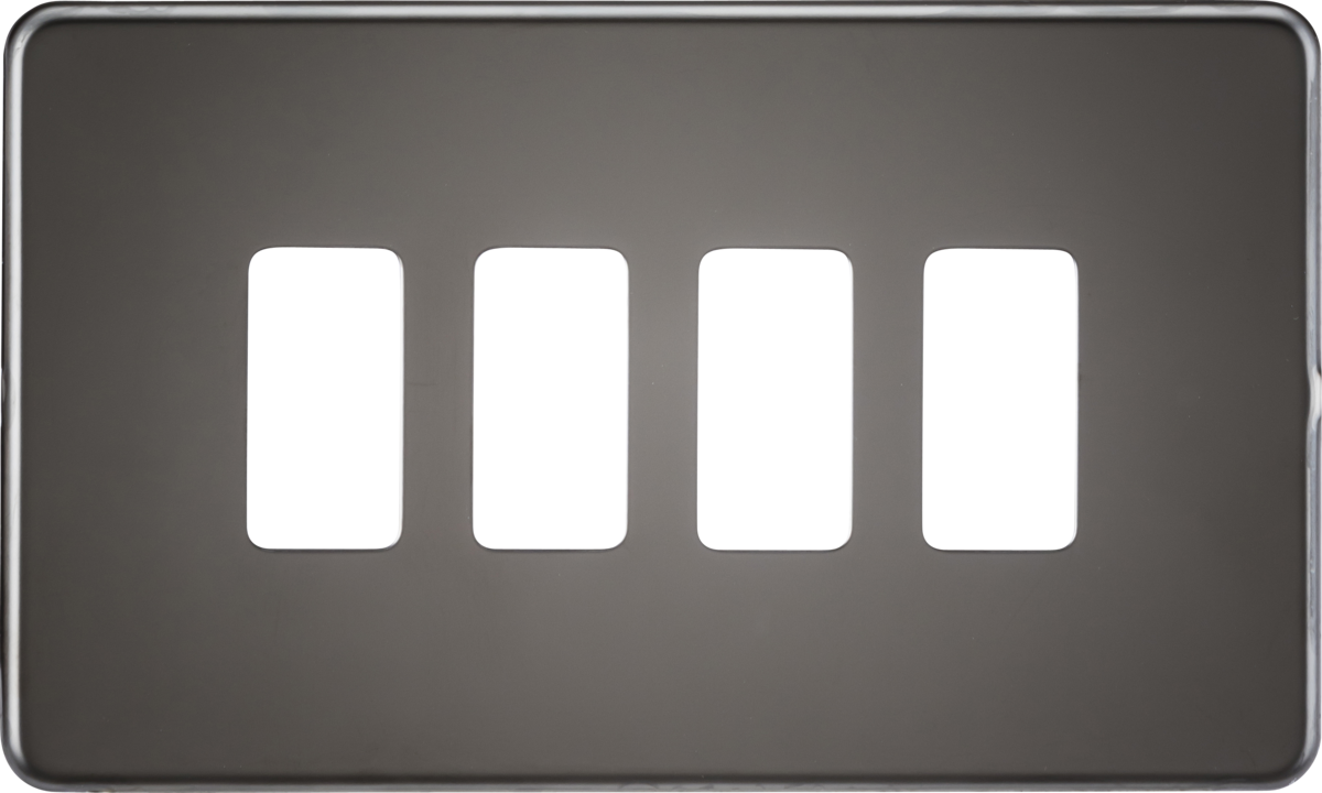 Screwless 4G grid faceplate - black nickel