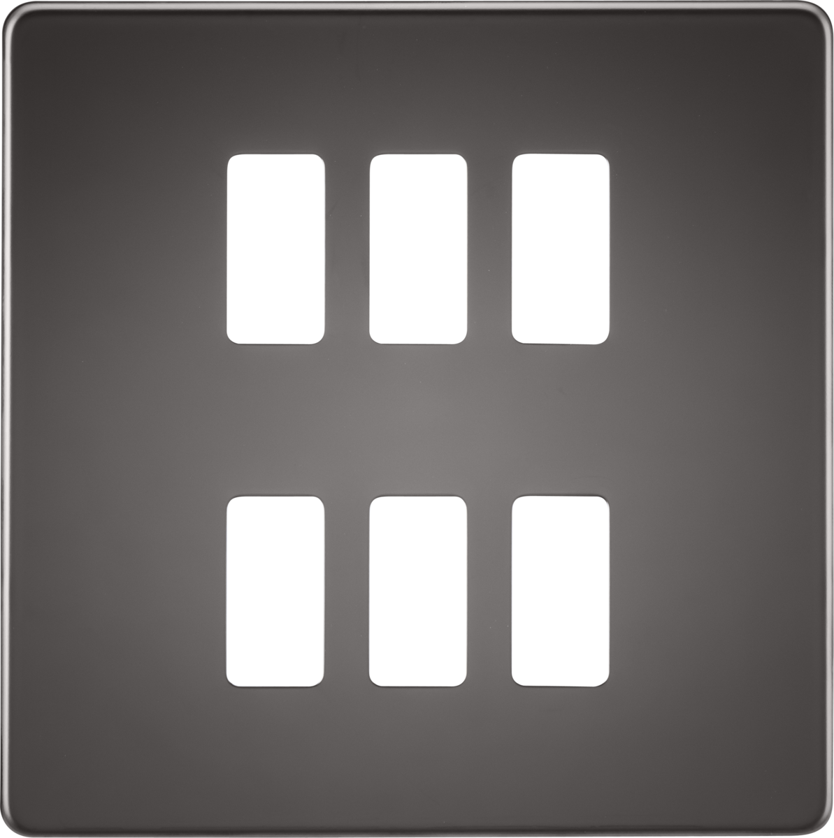Screwless 6G grid faceplate - black nickel