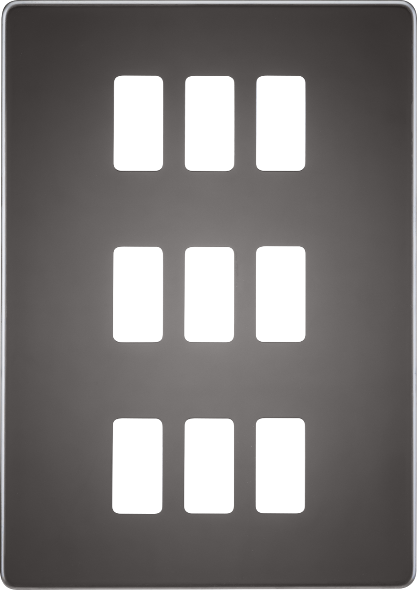 Screwless 9G grid faceplate - black nickel