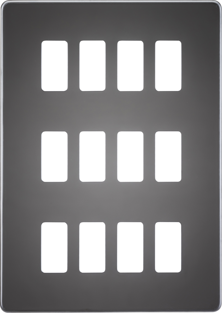 Screwless 12G grid faceplate - black nickel
