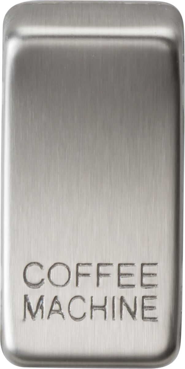 Switch cover "marked COFFEE MACHINE" - brushed chrome