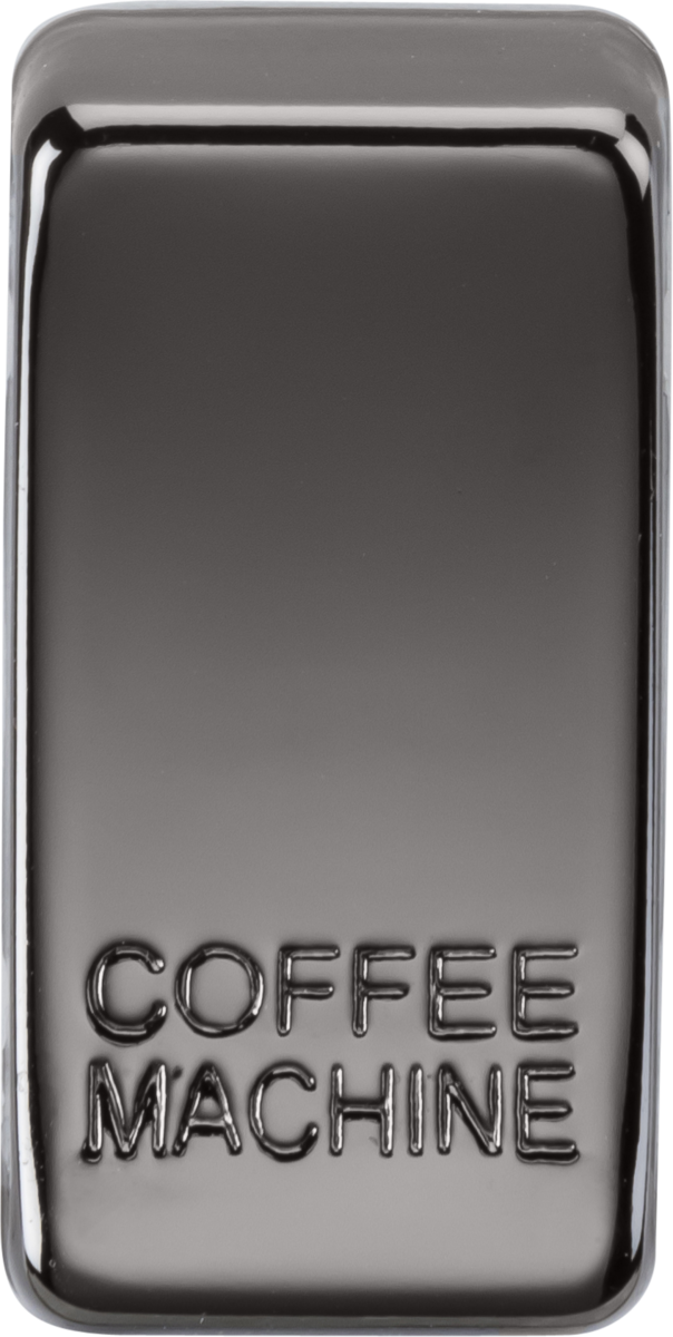 Switch cover "marked COFFEE MACHINE" - black nickel