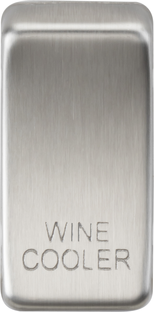 Switch cover "marked WINE COOLER" - brushed chrome