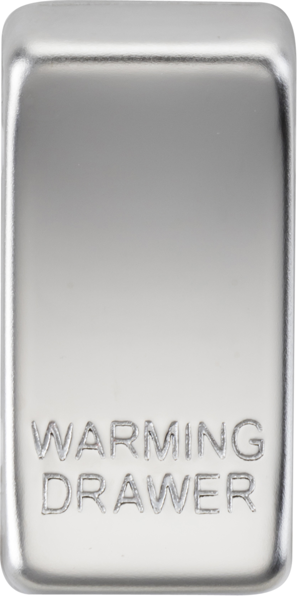 Switch cover "marked WARMING DRAWER" - polished chrome