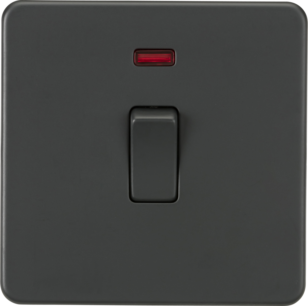 Screwless 20A 1G DP Switch with Neon - Anthracite