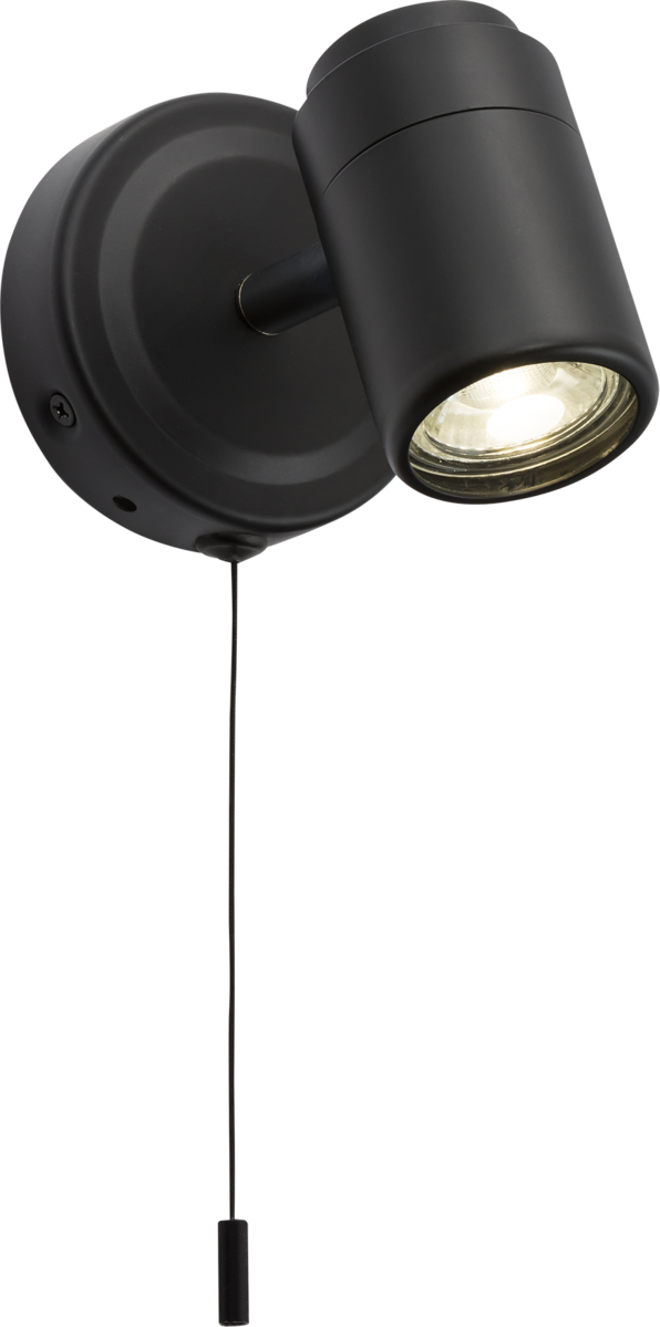 230V IP44 GU10 Single Spotlight - Matt Black